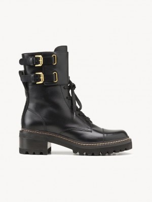 Black Chloe Mallory Biker Boots | CHE-SR14877