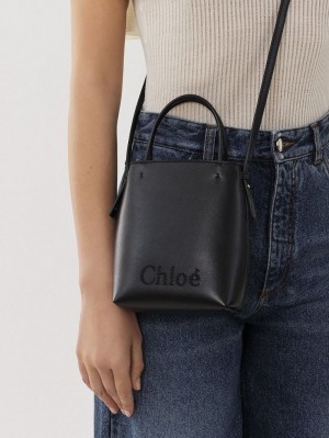 Black Chloe Sense Micro Crossbody Bags | CHE-SR13582