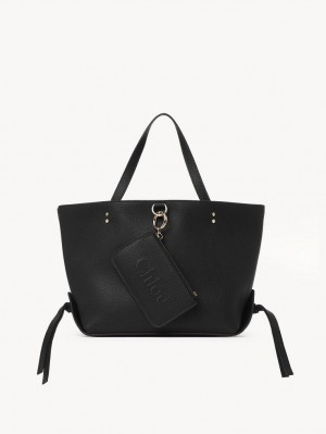 Black Chloe Sense Small East-west Tote Bags | CHE-SR13357