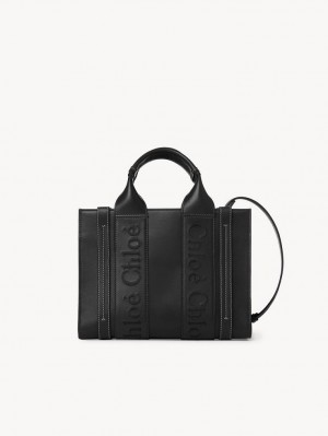 Black Chloe Small Woody Tote Bags | CHE-SR13351