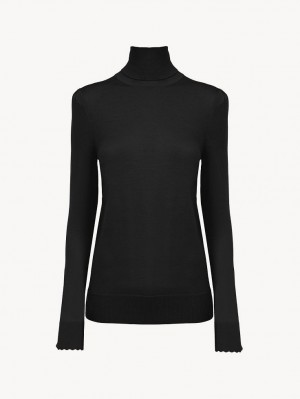 Black Chloe Turtleneck Knitwear | CHE-SR13959