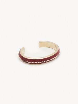 Burgundy Chloe Edith Cuff Bracelets | CHE-SR14397