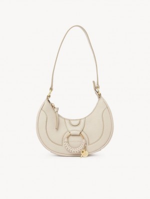 Cement Beige Chloe Hana Half Moon Shoulder Bags | CHE-SR14662