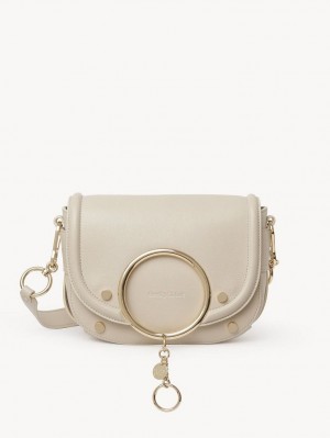 Cement Beige Chloe Mara Shoulder Bags | CHE-SR14674