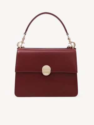 DEEP RED Chloe Penelope Medium Top Handle Shoulder Bags | CHE-SR13447