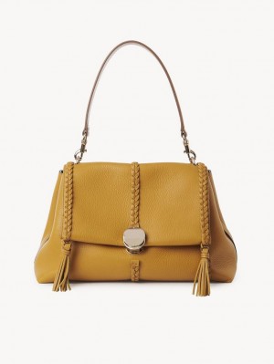 DUSTY GOLD Chloe Penelope Medium Soft Shoulder Bags | CHE-SR13444