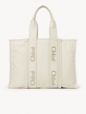 DUSTY IVORY Chloe Large Woody Tote Bags | CHE-SR13364