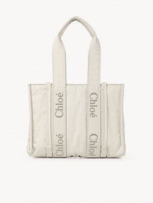 DUSTY IVORY Chloe Medium Woody Tote Bags | CHE-SR13288