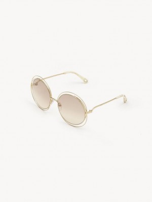 GOLD/NUDE Chloe Carlina Petite Sunglasses | CHE-SR14544