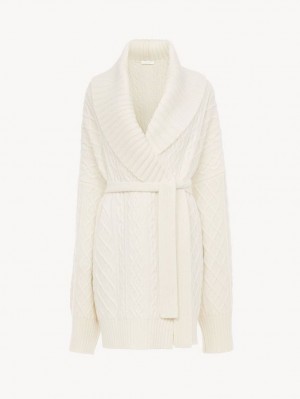 Iconic Milk Chloe Belted Wrap Cardigan Knitwear | CHE-SR13957