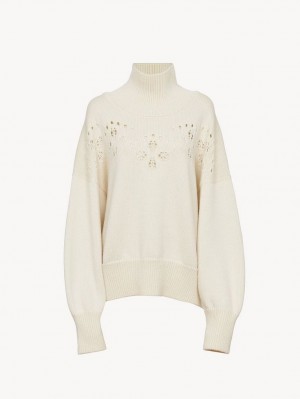 Iconic Milk Chloe Generous High-neck Knitwear | CHE-SR13943