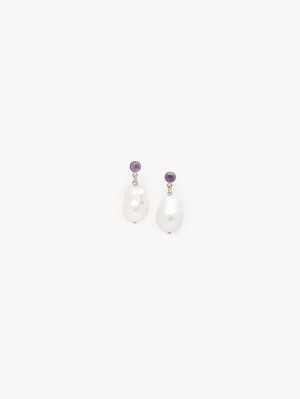 WHITE - PURPLE 1 Chloe Darcey Pl Earrings | CHE-SR14416