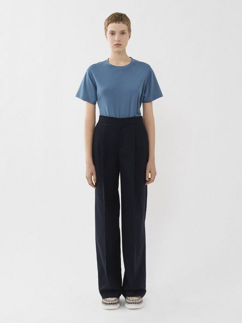 Abyss Blue Chloe Wide-leg Pants | CHE-SR14002