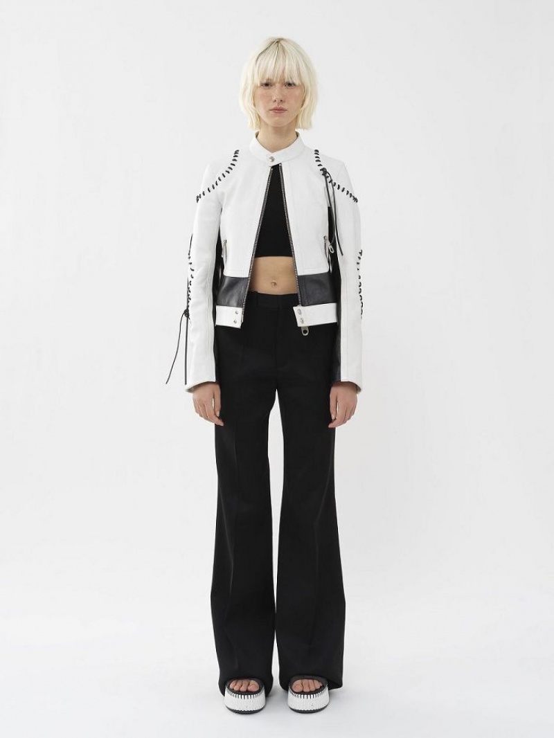 BLACK - WHITE 1 Chloe Biker Jackets | CHE-SR13784