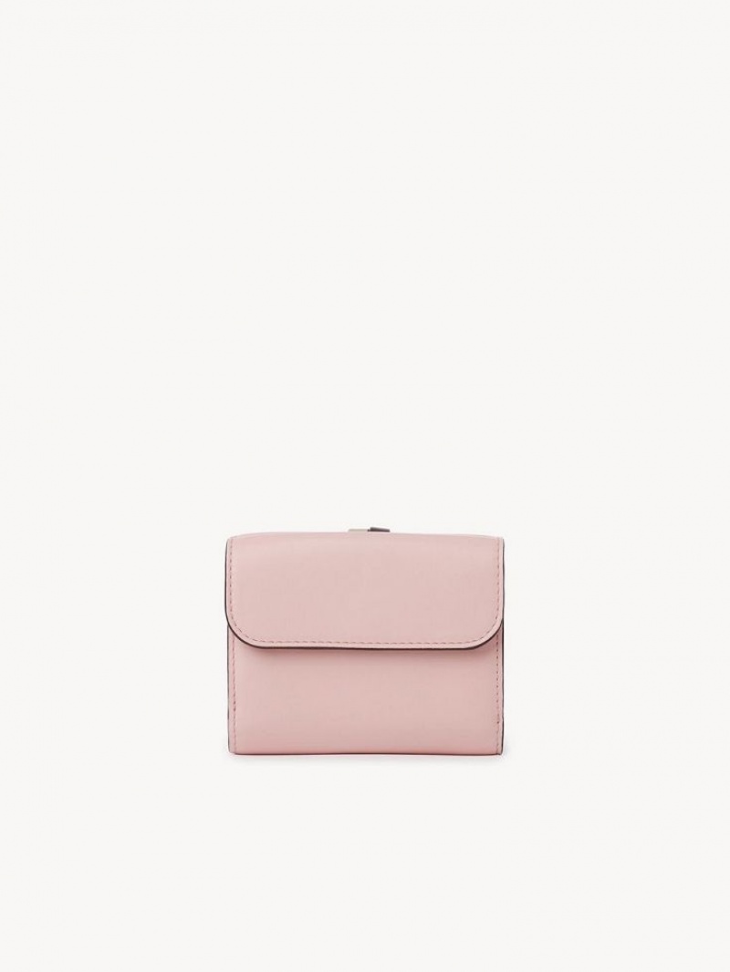 BLOSSOM PINK Chloe Alphabet Small Tri-fold Compact Wallets | CHE-SR14287