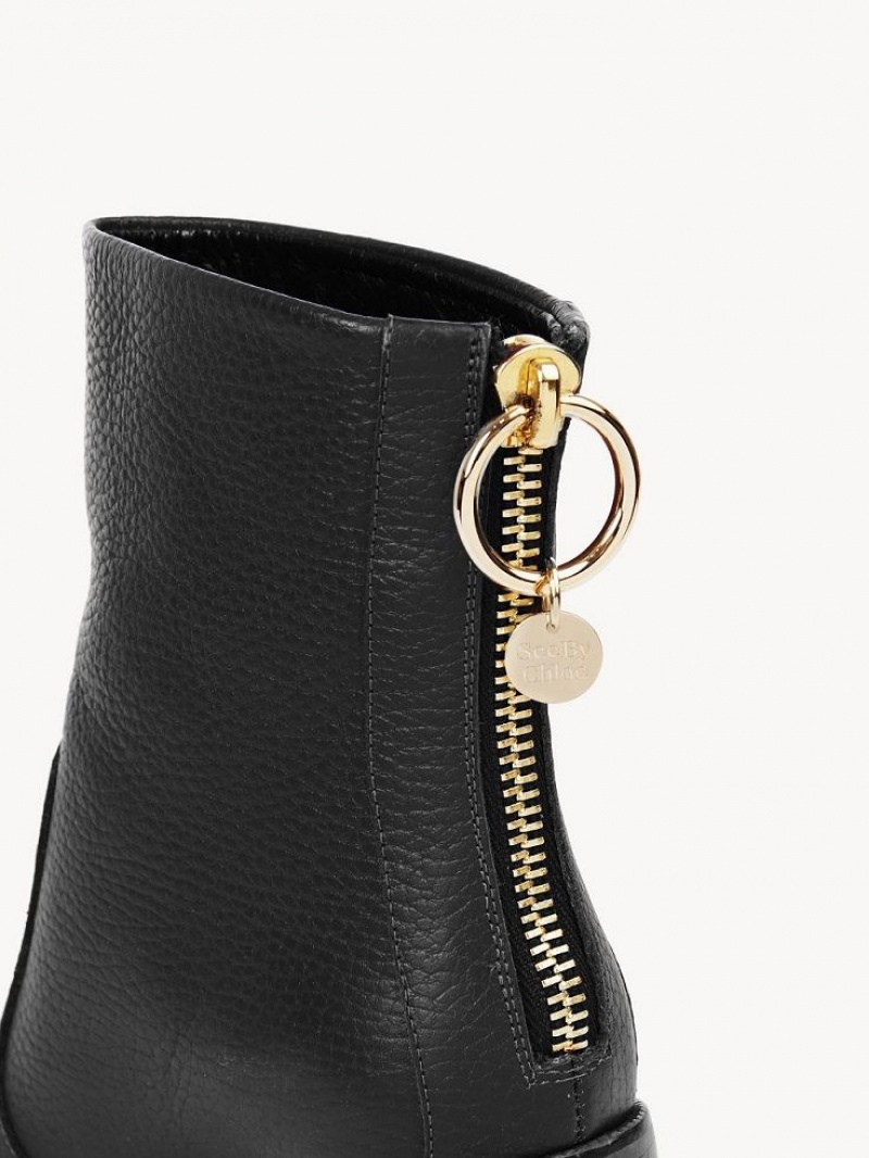 Black Chloe Aryel Heeled Ankle Boots | CHE-SR14857