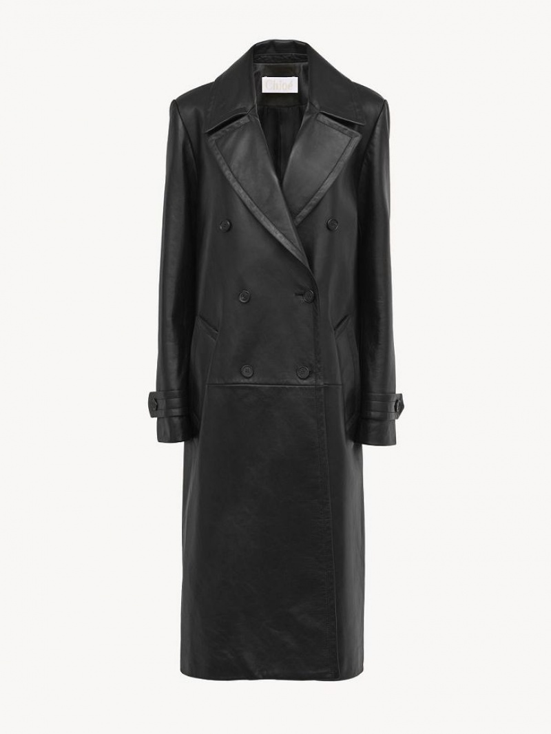 Black Chloe Below-the-knee Coats | CHE-SR13822