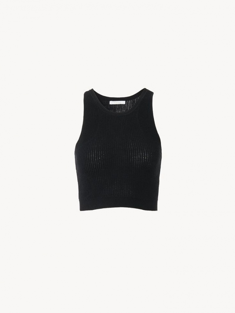 Black Chloe Cropped Knitwear | CHE-SR13939