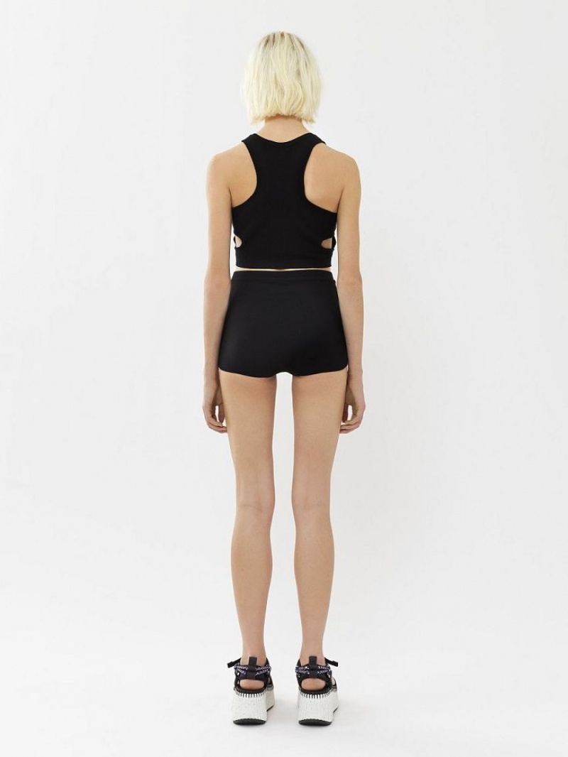 Black Chloe High-waisted Mini Shorts | CHE-SR14007