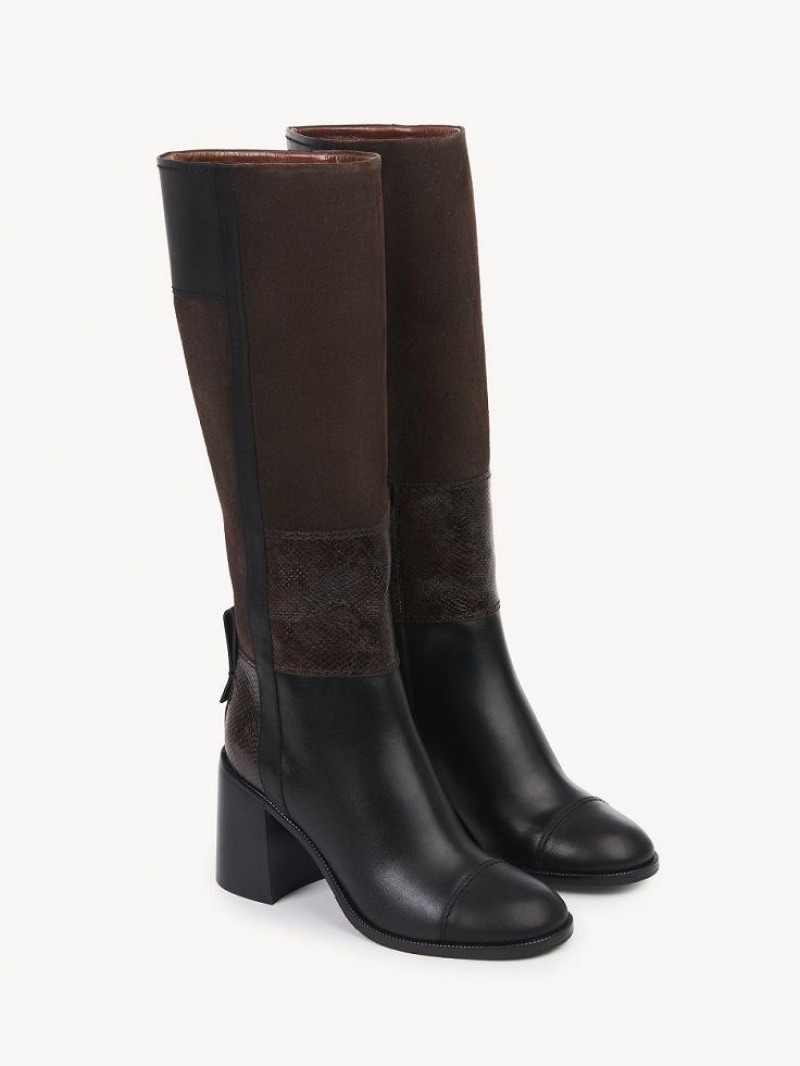 Black Chloe Irine Heeled High Boots | CHE-SR14871