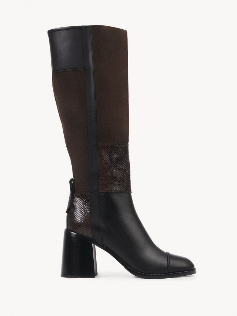 Black Chloe Irine Heeled High Boots | CHE-SR14871