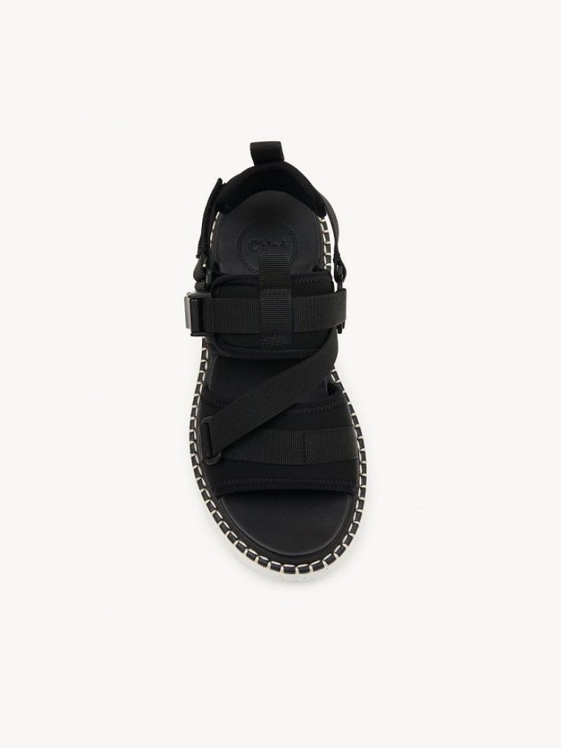 Black Chloe Lilli Flat Sandals | CHE-SR14170