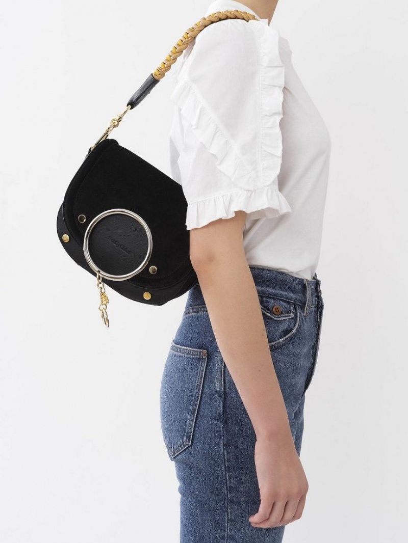 Black Chloe Mara Shoulder Bags | CHE-SR14653