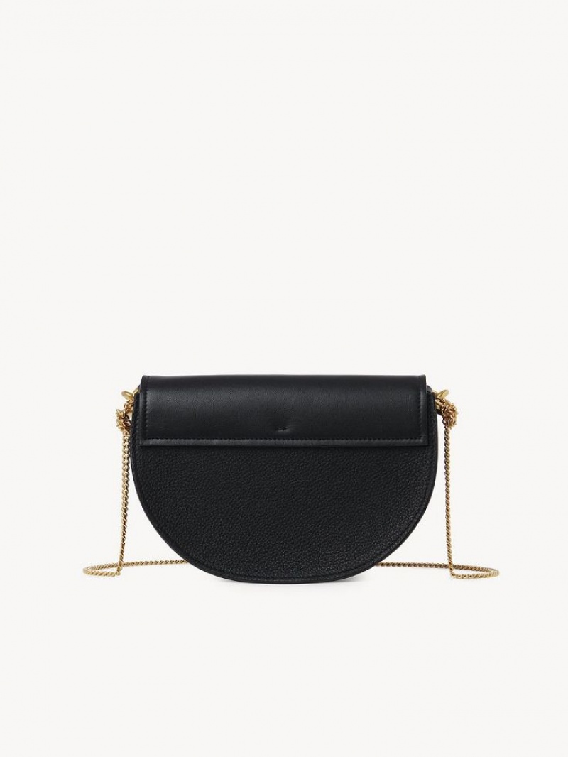 Black Chloe Marcie Chain Flap Crossbody Bags | CHE-SR13591