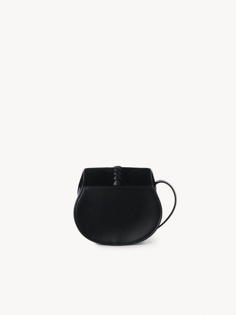 Black Chloe Marcie Small Saddle Shoulder Bags | CHE-SR13413