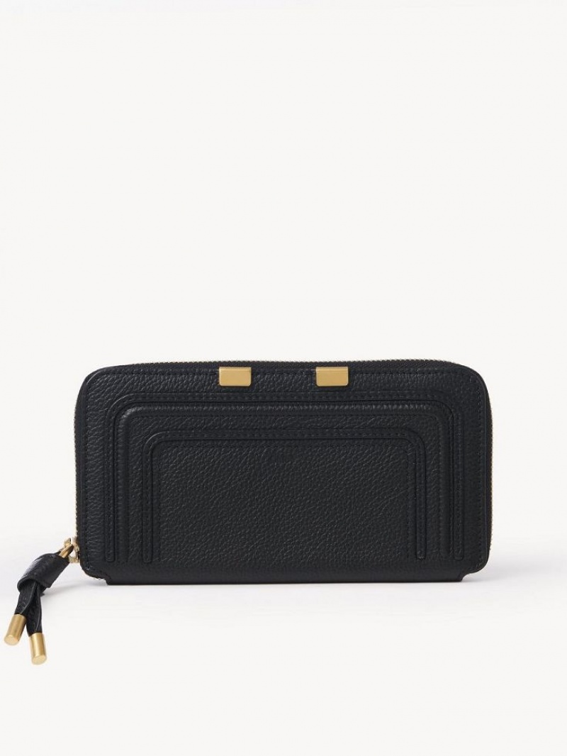 Black Chloe Marcie Zippered Long Wallets | CHE-SR14303