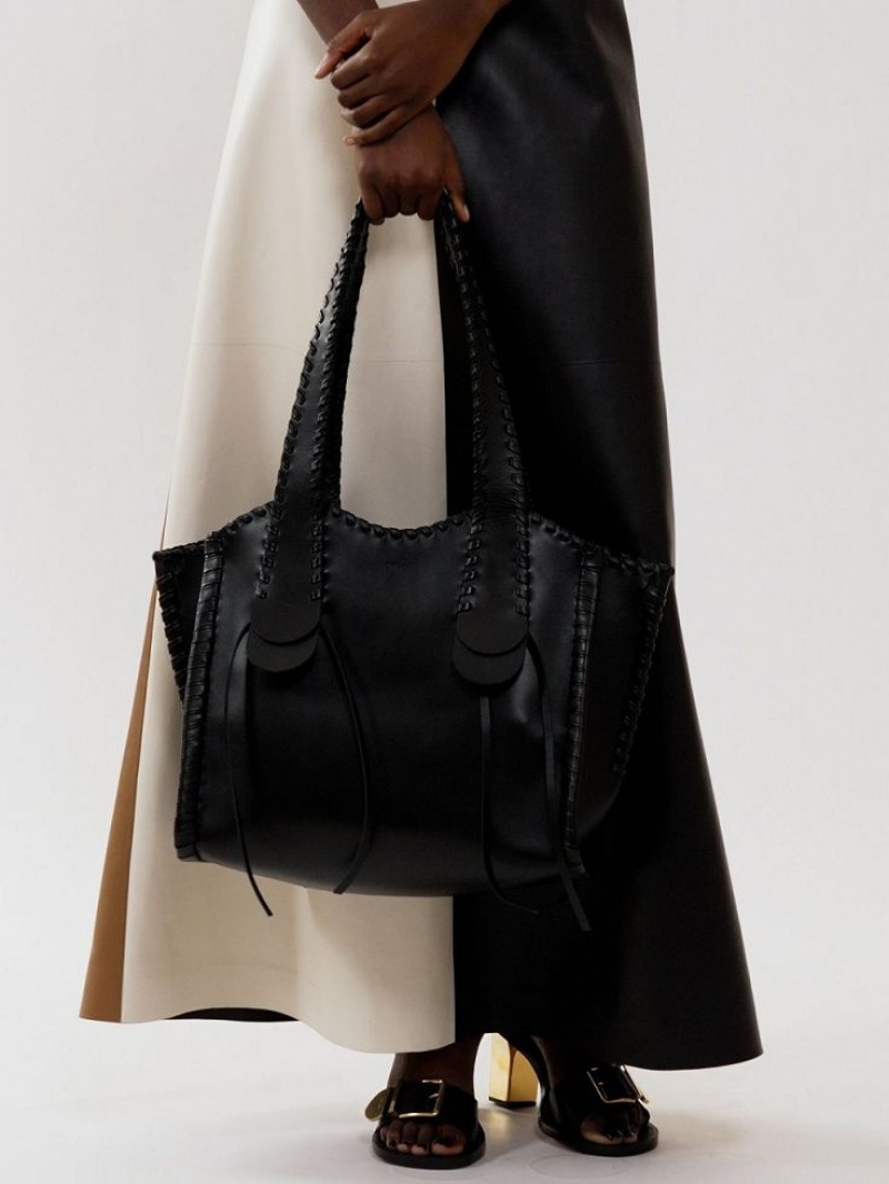 Black Chloe Medium Mony Tote Bags | CHE-SR13378