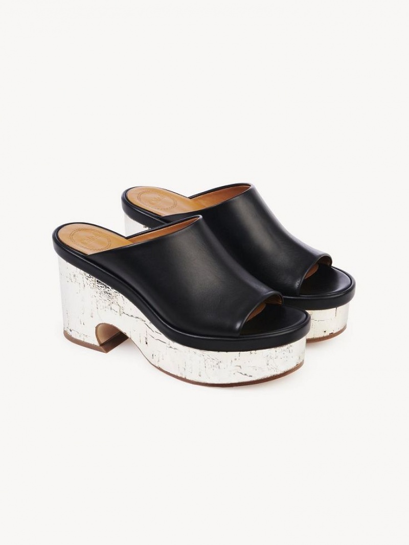 Black Chloe Oli Platform Mule | CHE-SR14156