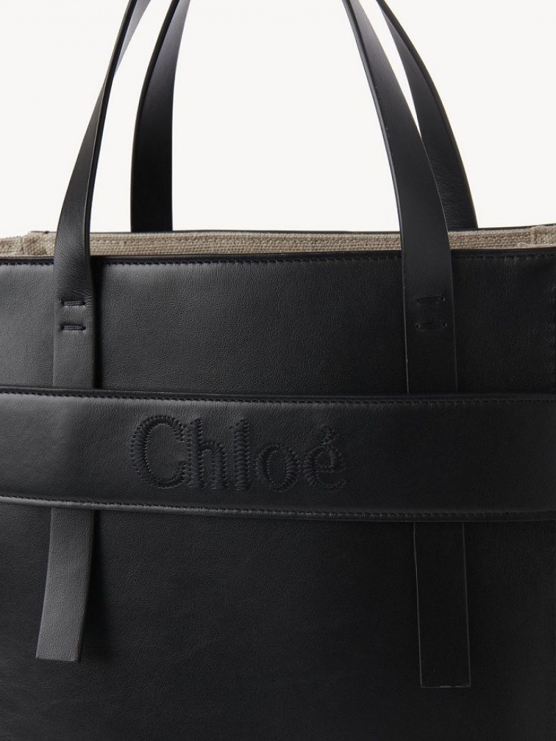 Black Chloe Sense Medium Shoulder Bags | CHE-SR13423