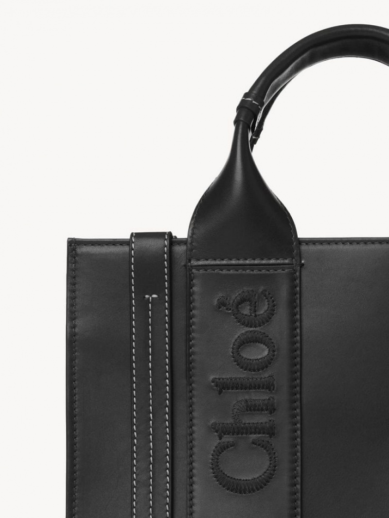 Black Chloe Small Woody Tote Mini Bags | CHE-SR13687