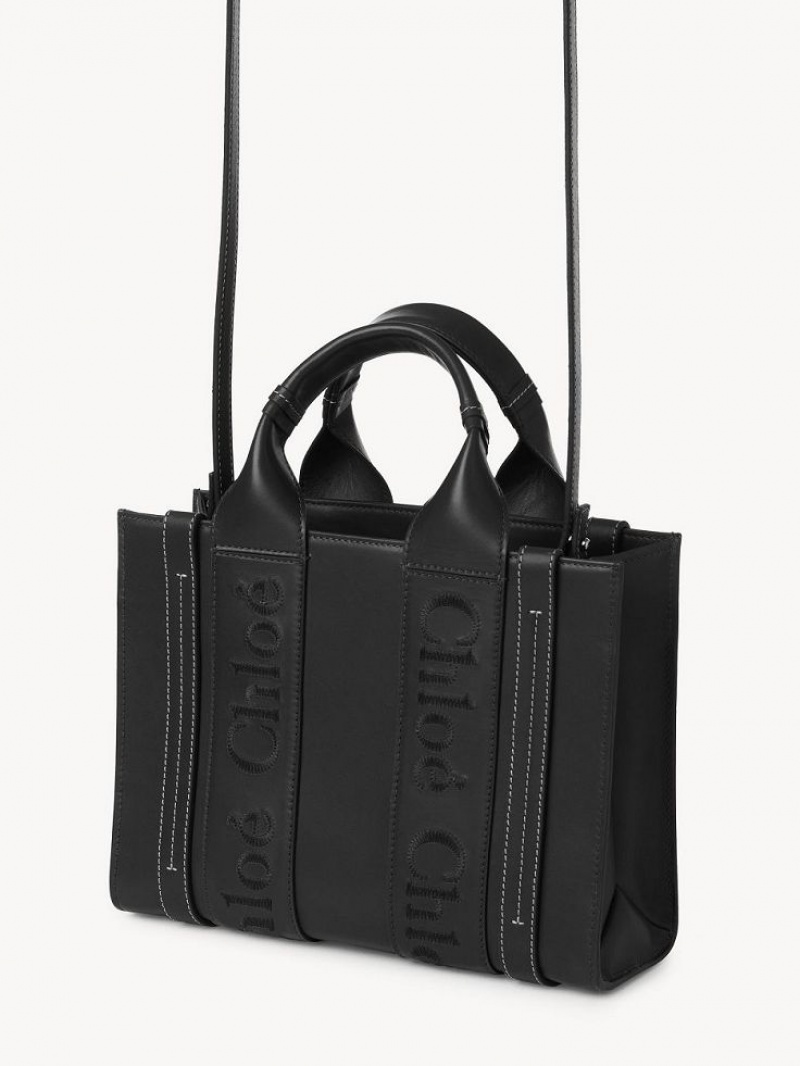 Black Chloe Small Woody Tote Mini Bags | CHE-SR13687