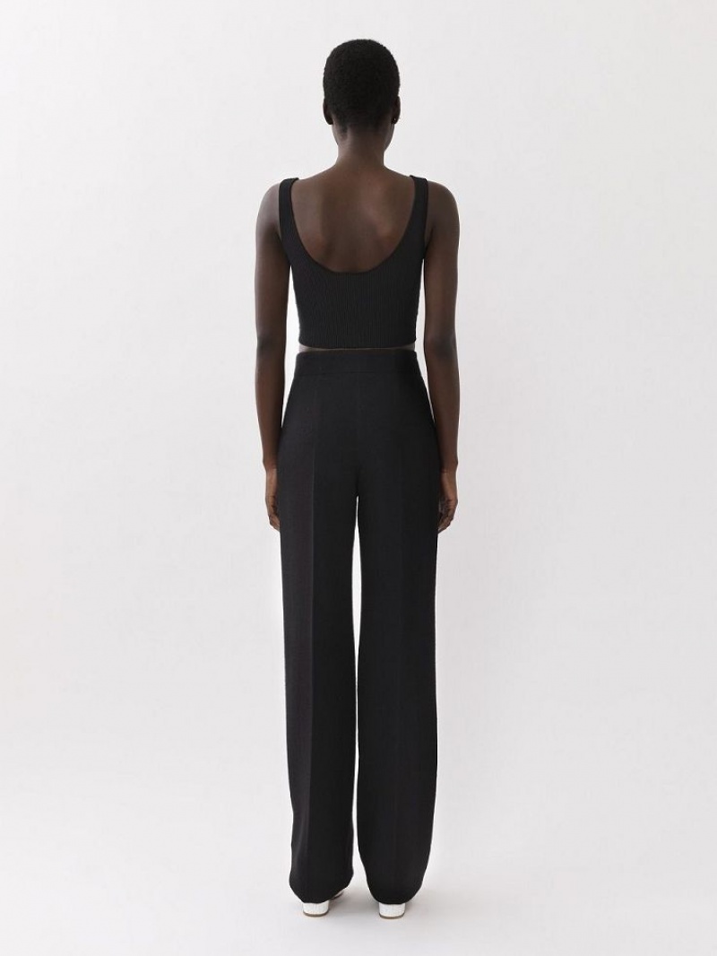 Black Chloe Wide-leg Pants | CHE-SR13989