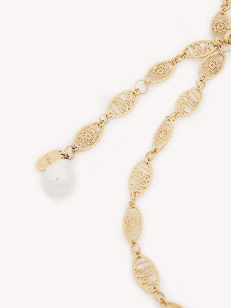 Bright Gold Chloe Darcey Lace Necklaces | CHE-SR14444