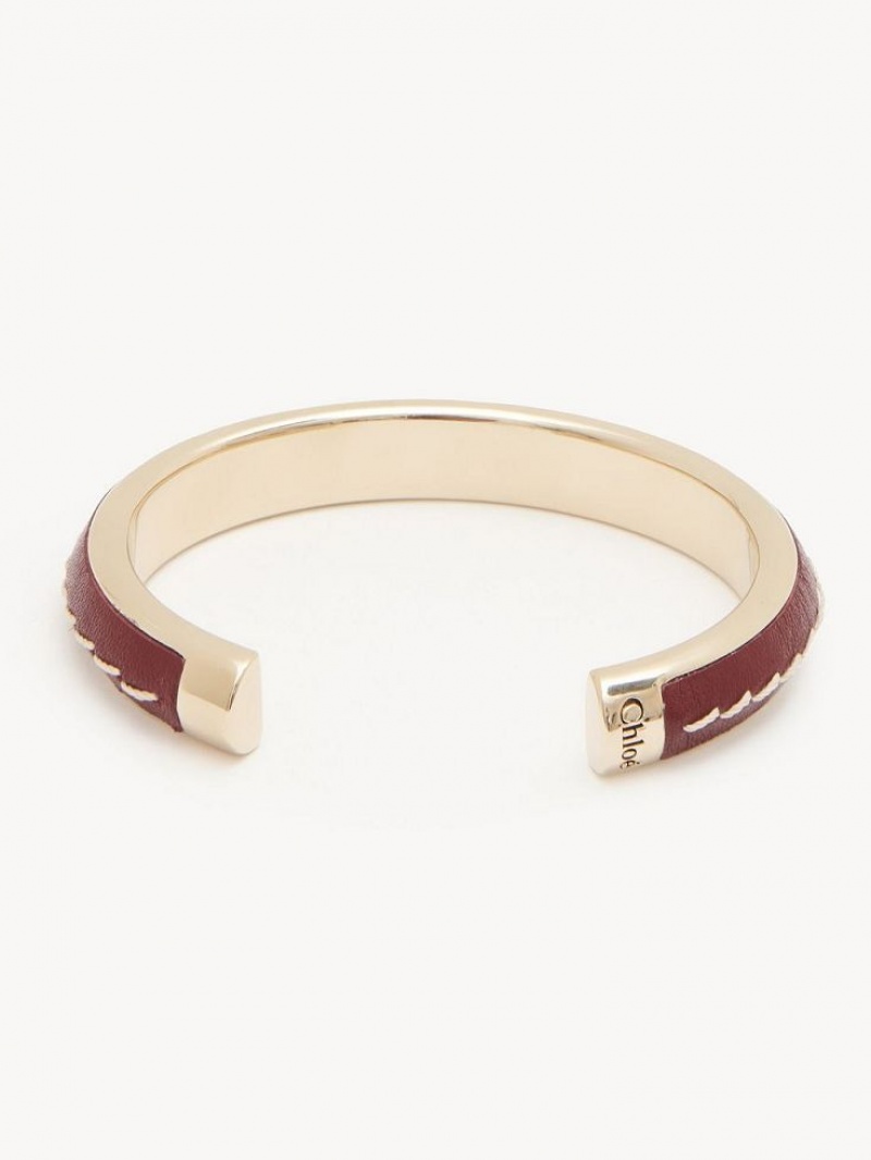 Burgundy Chloe Edith Cuff Bracelets | CHE-SR14397