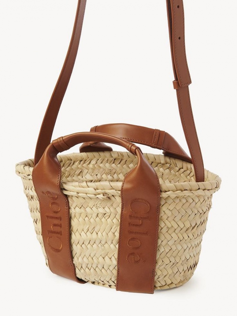 Caramel Chloe Sense Small Basket Tote Bags | CHE-SR13320