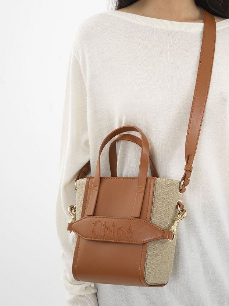 Caramel Chloe Sense Small Tote Bags | CHE-SR13285