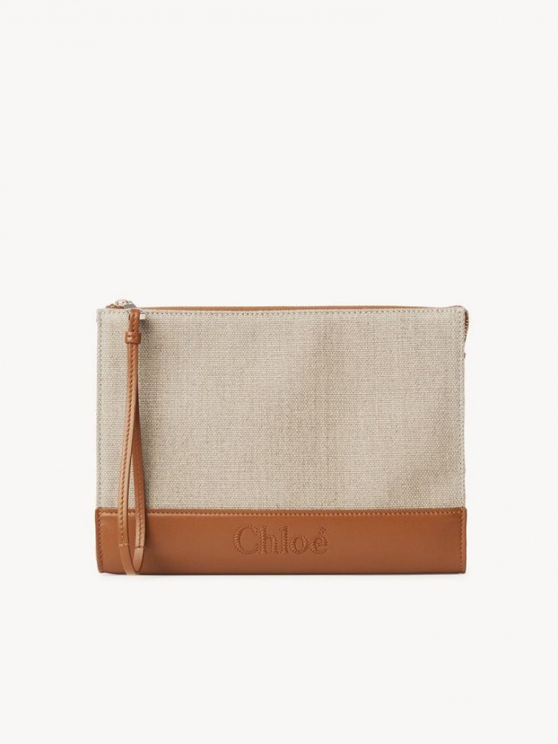 Caramel Chloe Sense Zippered Pouches | CHE-SR14329