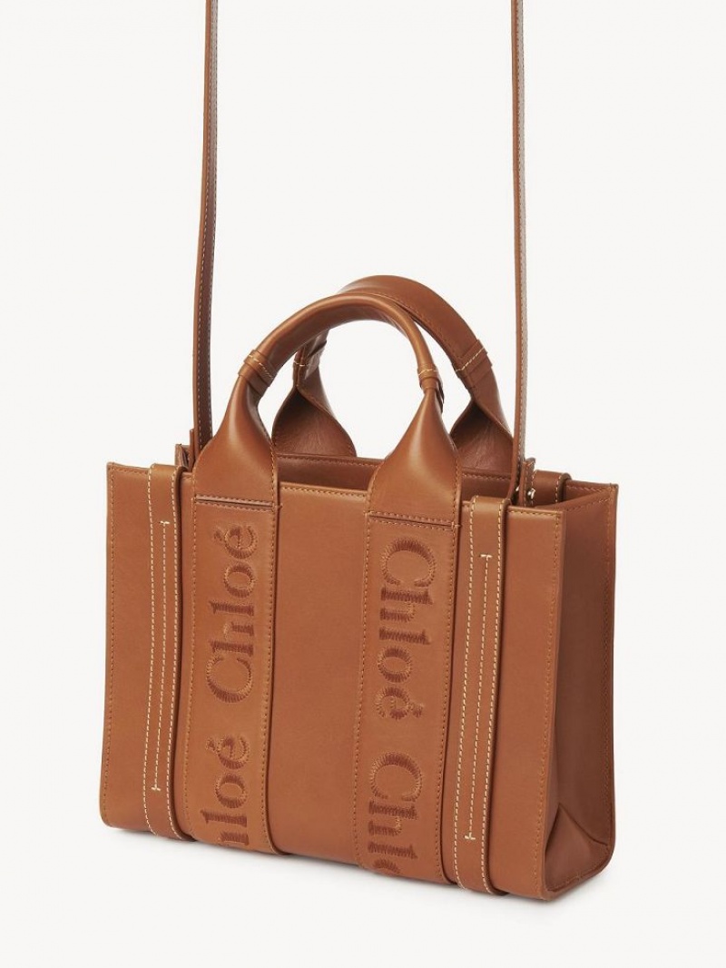 Caramel Chloe Small Woody Crossbody Bags | CHE-SR13535