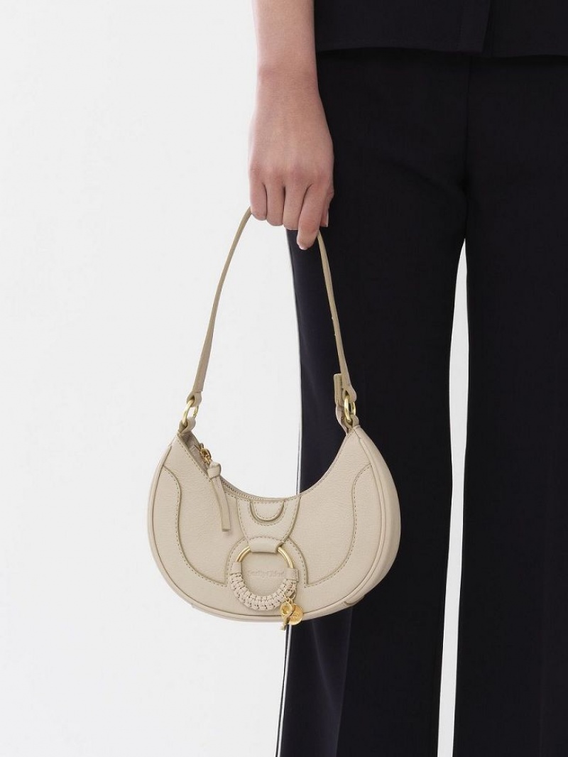 Cement Beige Chloe Hana Half Moon Mini Bags | CHE-SR14765