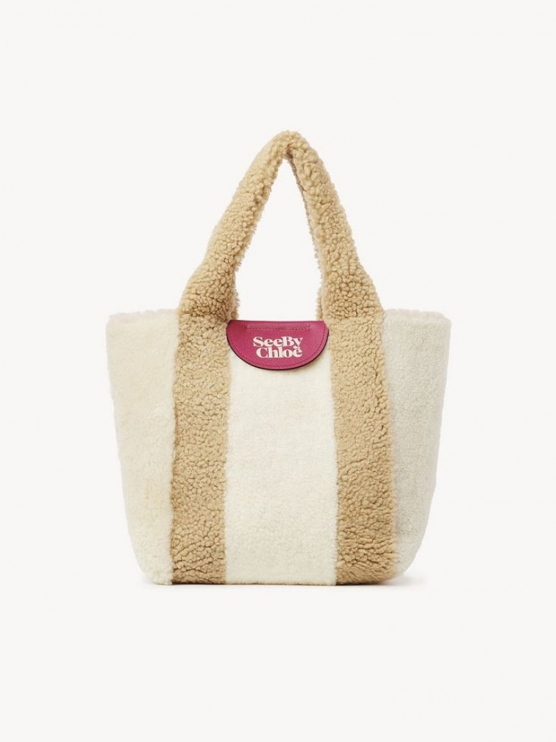 Cement Beige Chloe Huggy Tote Bags | CHE-SR14698