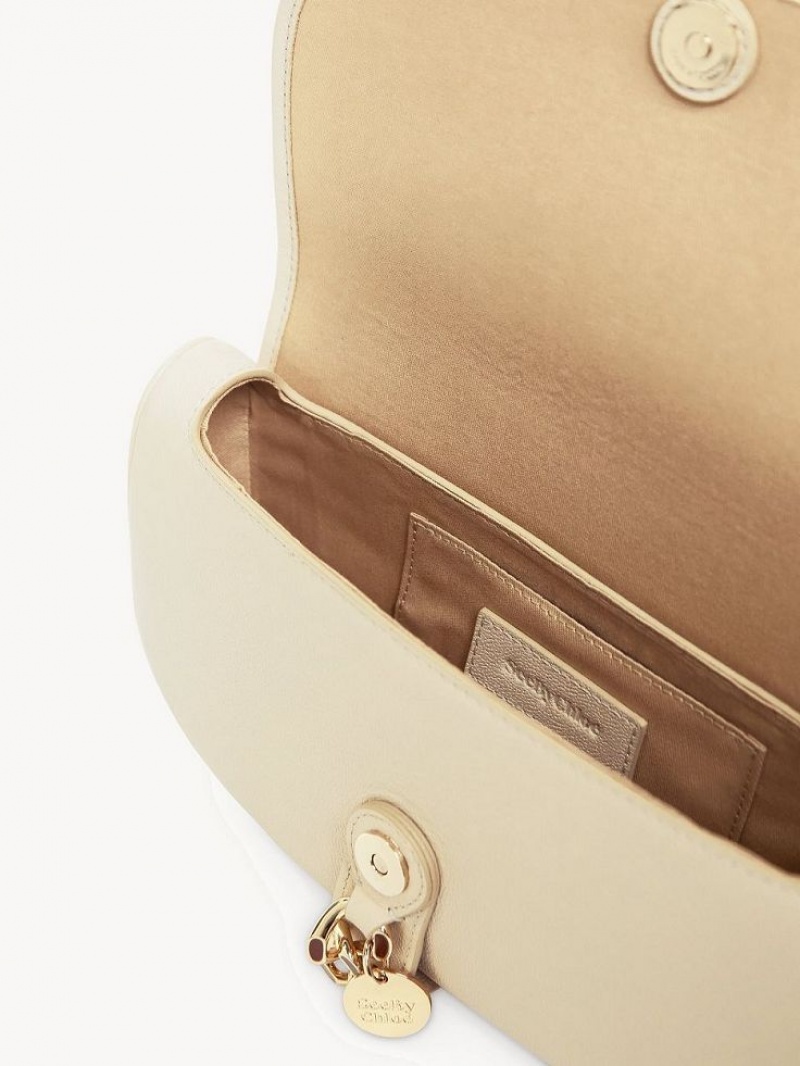 Cement Beige Chloe Mara Uette Shoulder Bags | CHE-SR14652