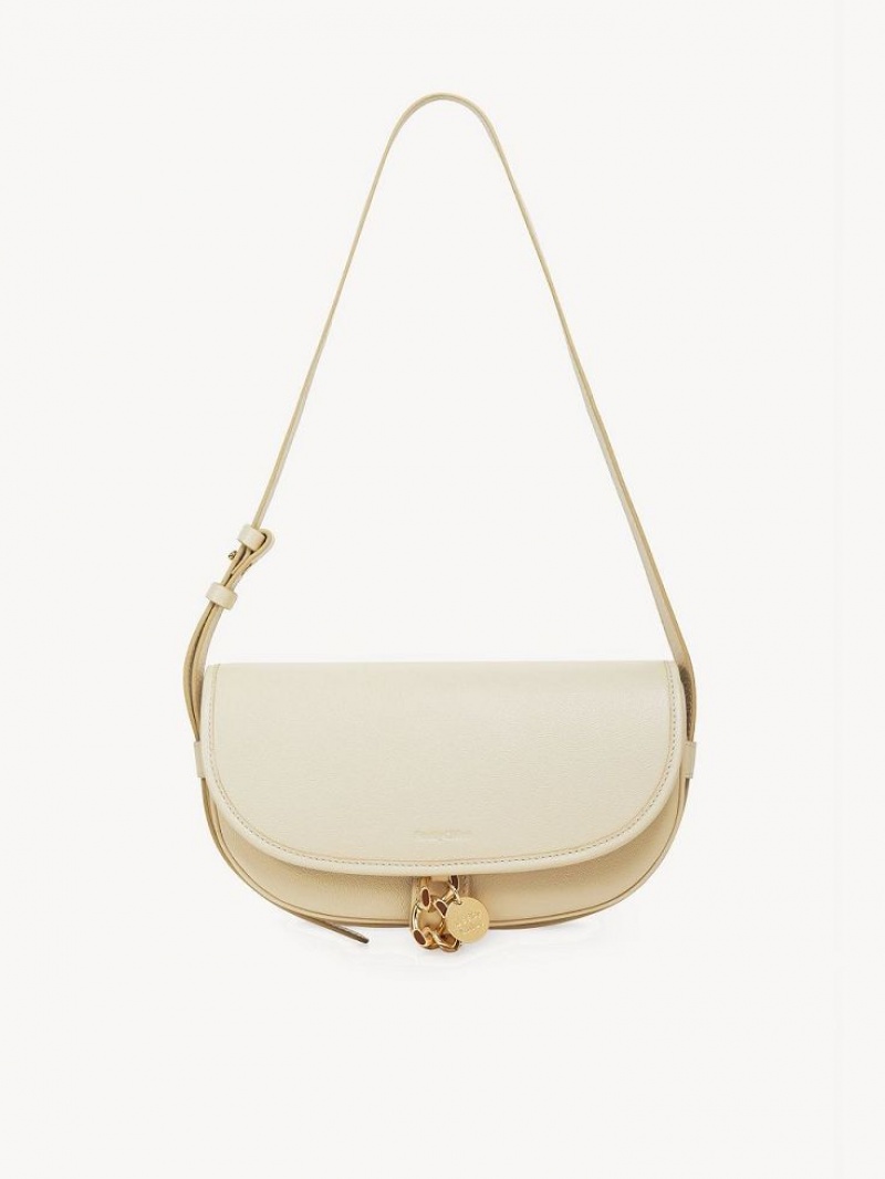 Cement Beige Chloe Mara Uette Shoulder Bags | CHE-SR14652