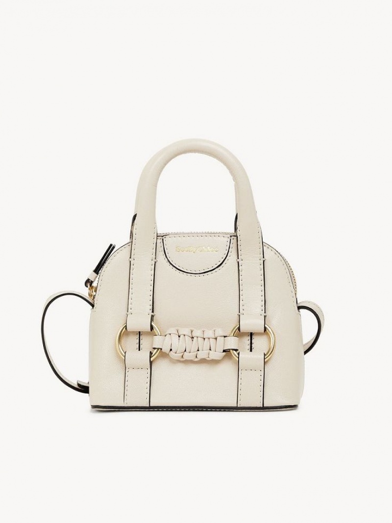 Cement Beige Chloe Saddie Micro Double Handle Shoulder Bags | CHE-SR14621