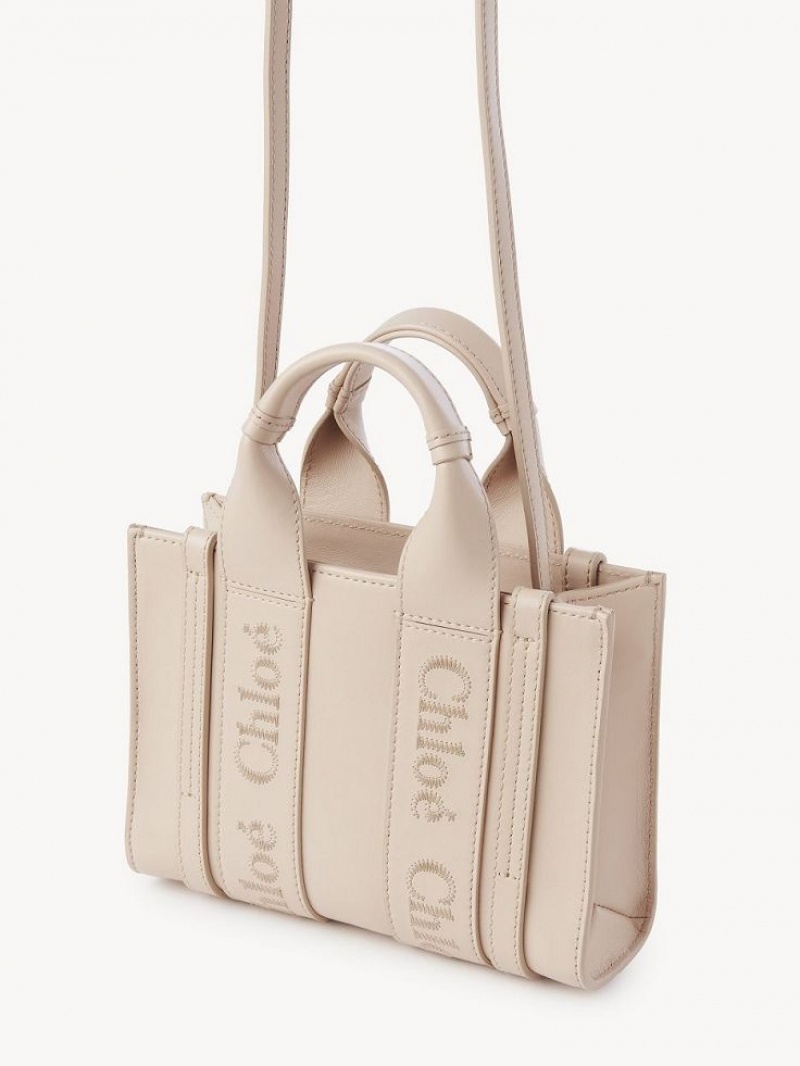 Cement Pink Chloe Woody Tote 1 Mini Bags | CHE-SR13689