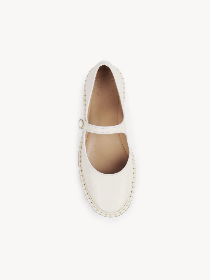 Cloudy White Chloe Rubie Ballet Flat | CHE-SR14259