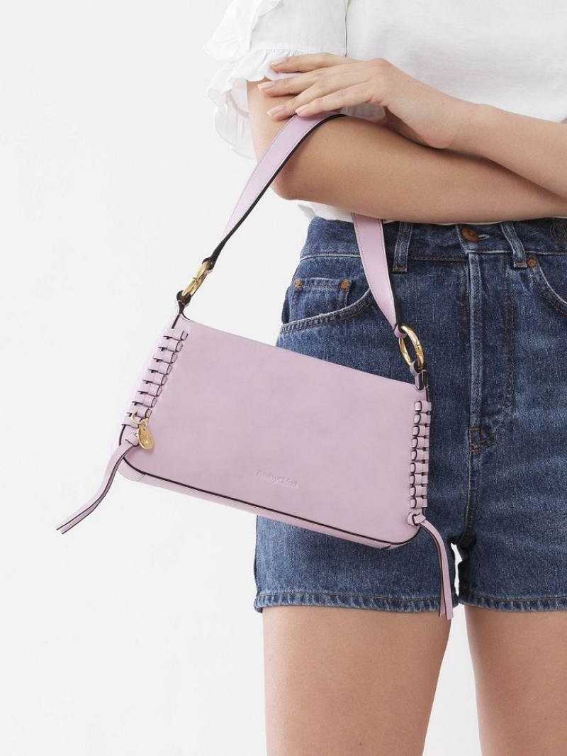 Creamy Lilac Chloe Tilda Uette Shoulder Bags | CHE-SR14669